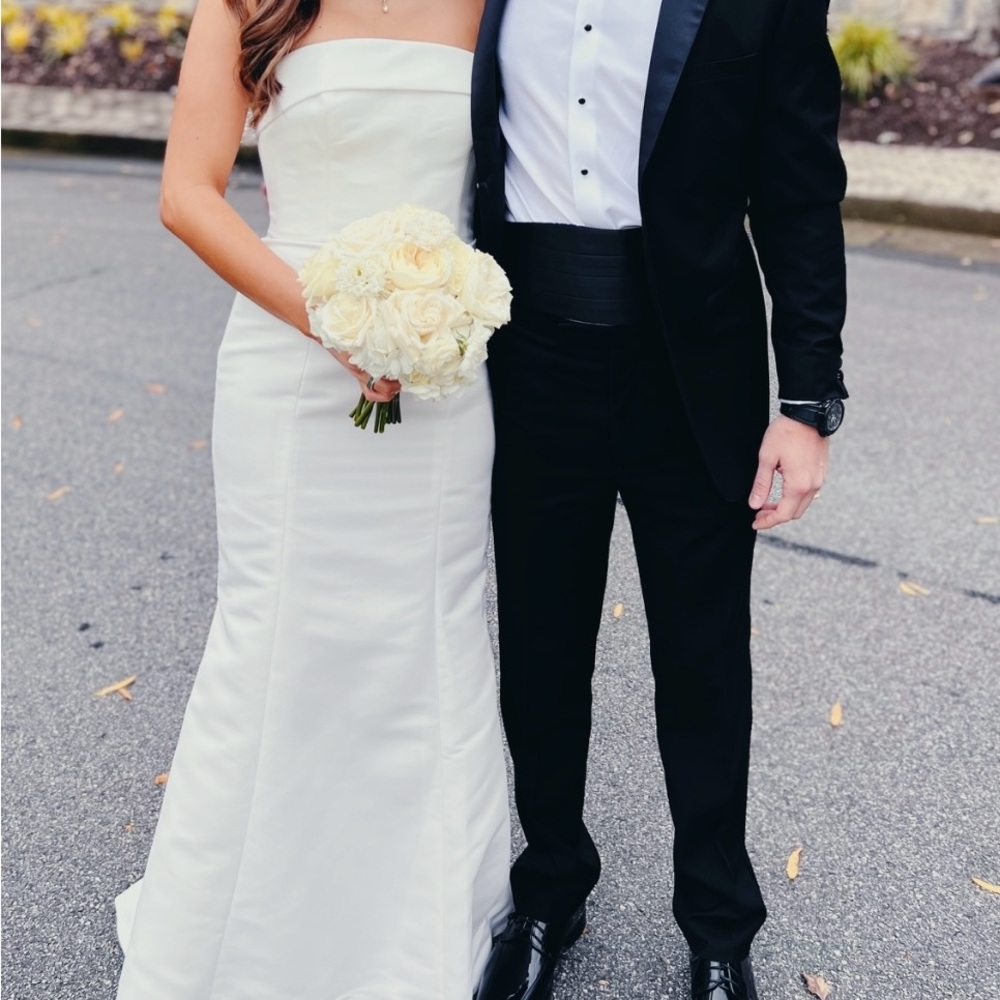Amsale White Strapless Gown